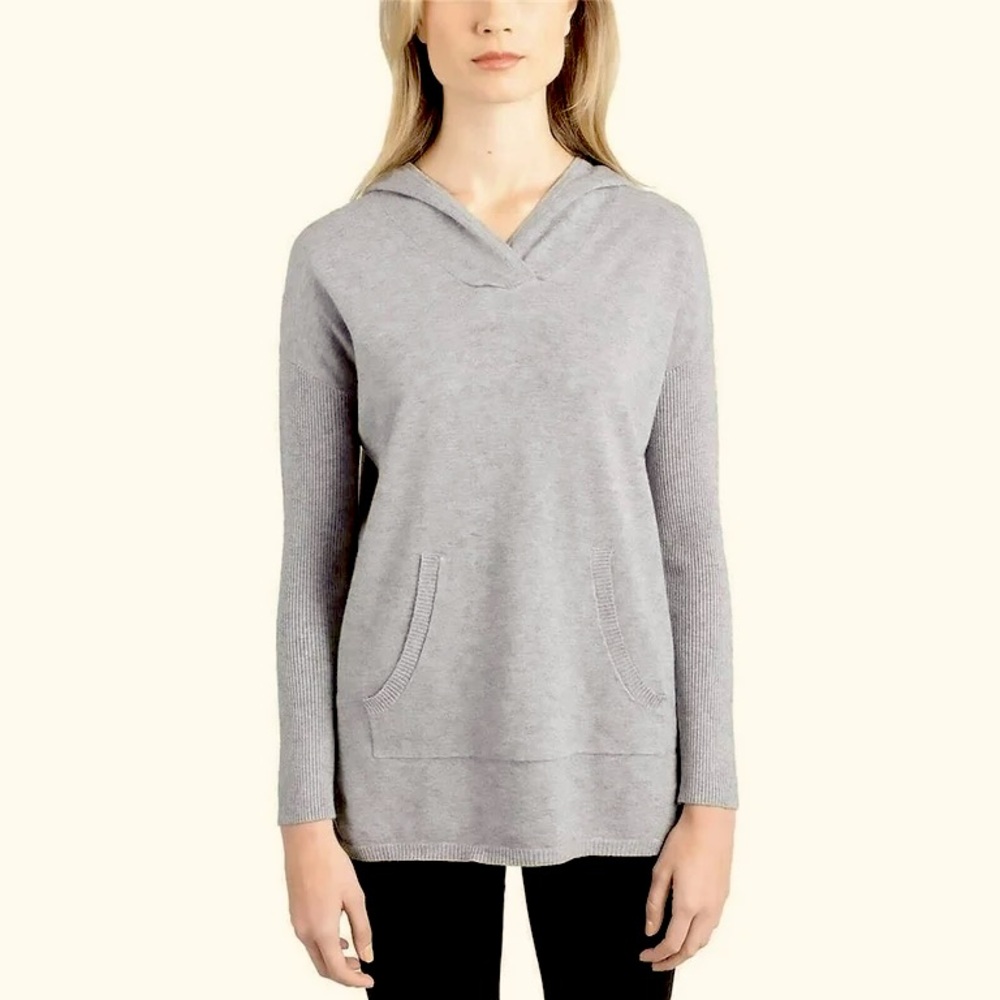 Cyrus XS pullover hoody sweater heather gray pockets